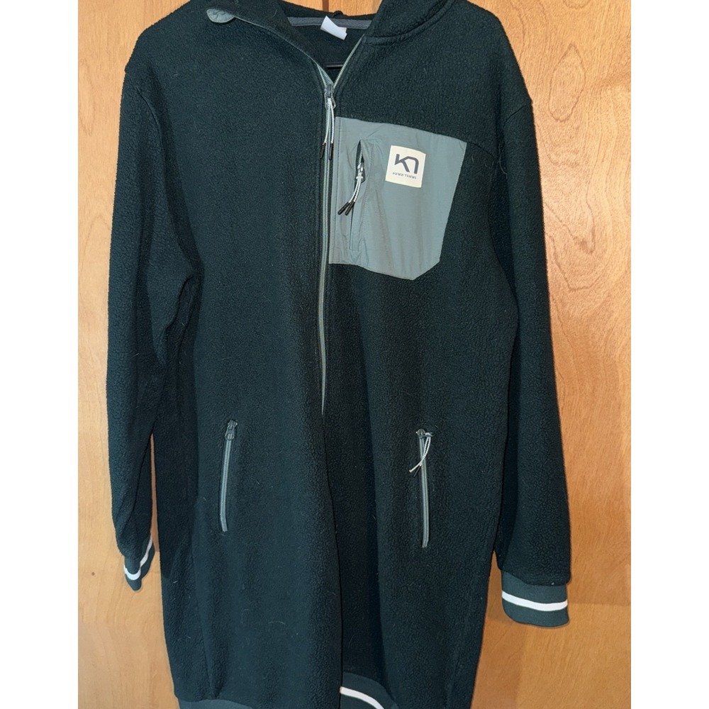 Kari Traa Green Fleece Rothe L Hood Full-Zip Long Hooded Jacket Women's XL